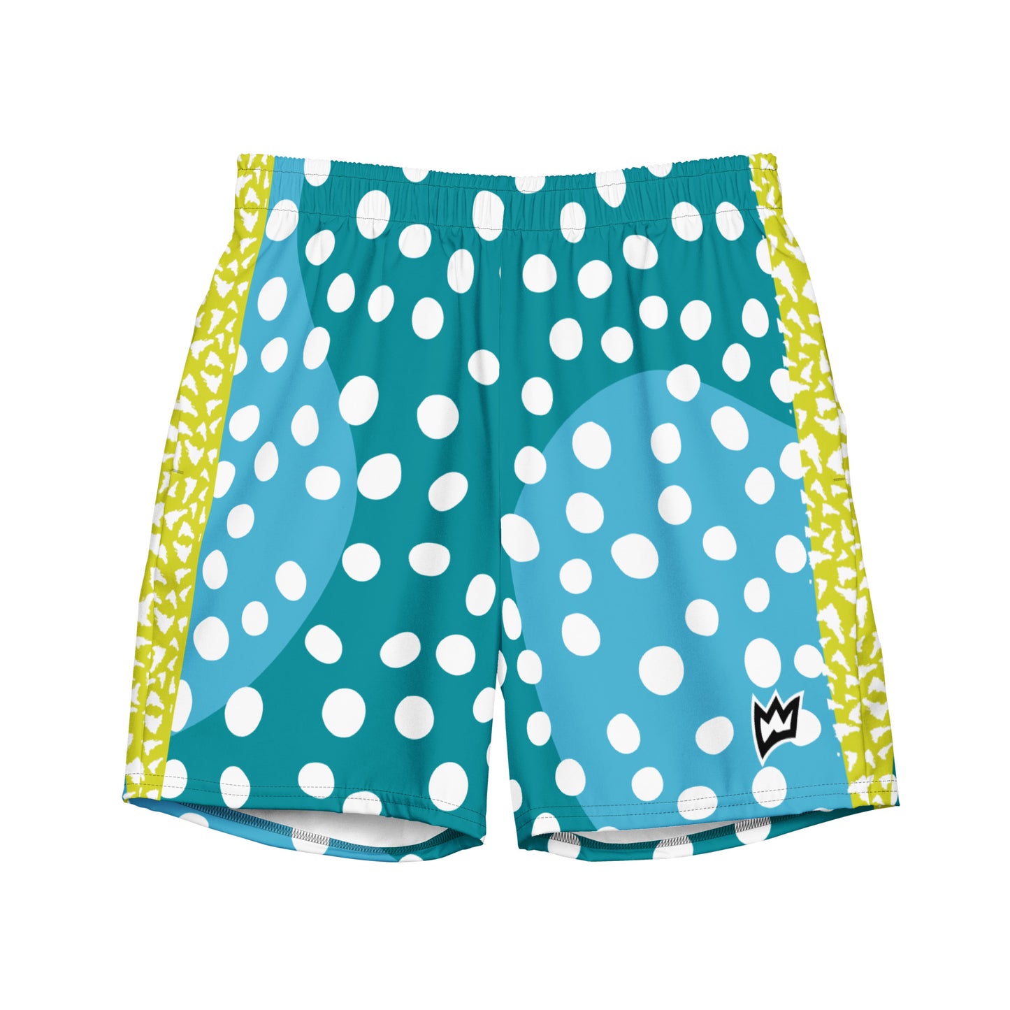 Rulay Life Swim Trunks — Dominican Republic Design Island Dots with Side Stripe