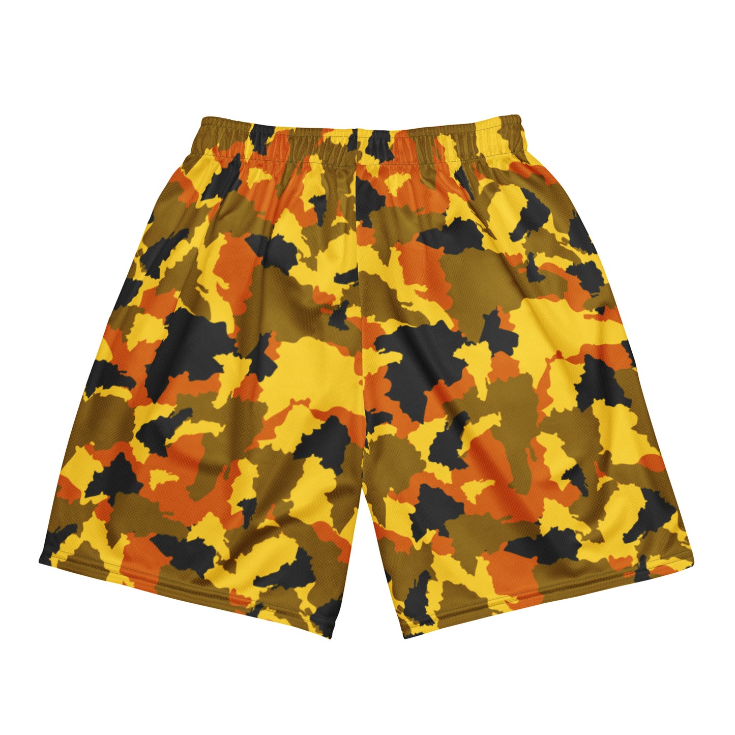 Rulay Life Unisex mesh shorts - Dominican Print Camo Yellow