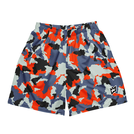 Rulay Life Unisex mesh shorts - Dominican Print Camo Orange