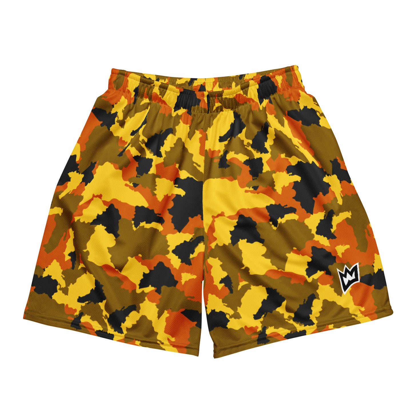 Rulay Life Unisex mesh shorts - Dominican Print Camo Yellow